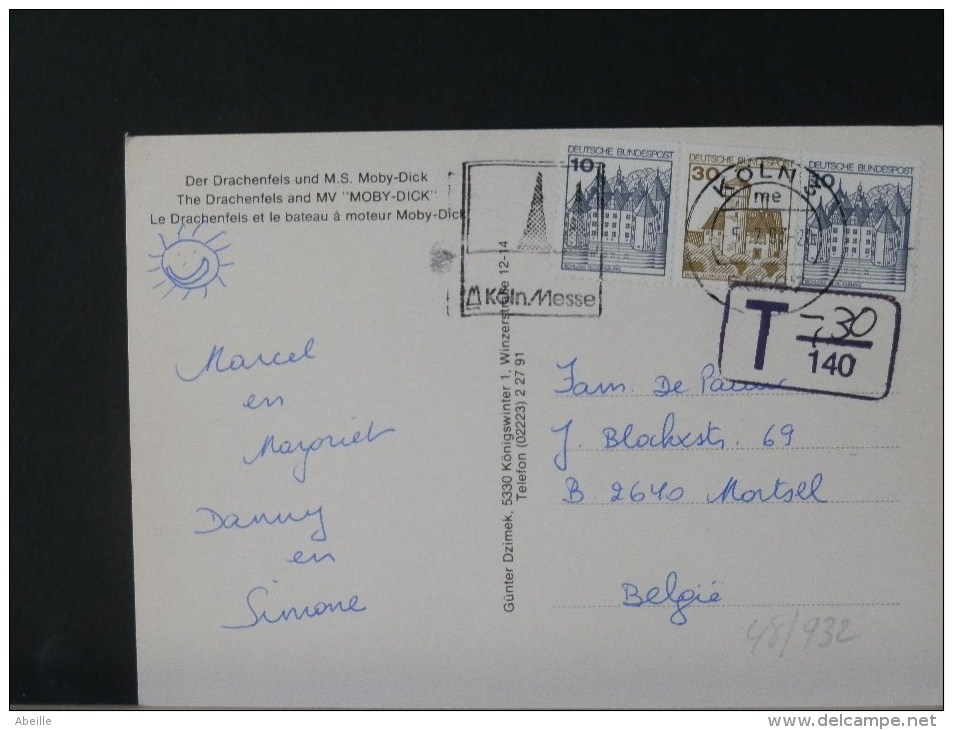 48/932    CP ALLEMAGNE    TAXE - Storia Postale