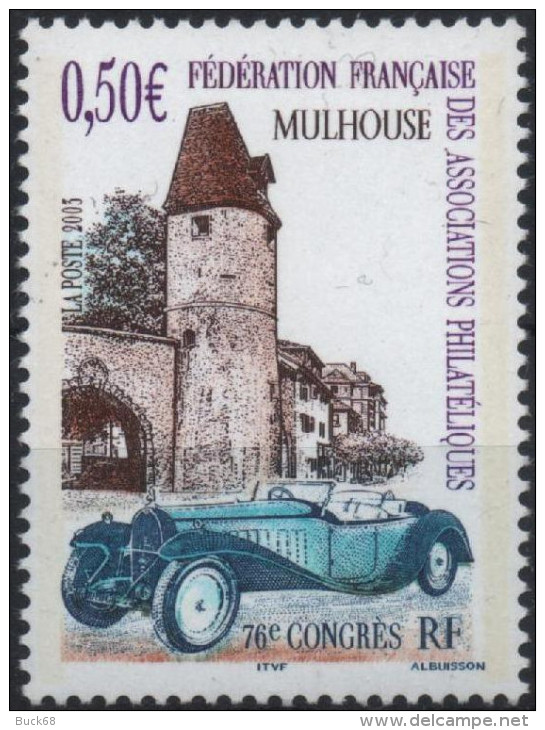 FRANCE Poste 3576 ** Mulhouse Voiture Car Bugatti Coupé Cabriolet D´Estiers Musée Automobile Tour Bolwerk - Unused Stamps