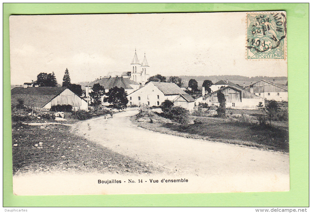 BOUJAILLES  , Canton De LEVIER - Vue D' Ensemble N° 14 , Petite Animation - Edit. A. Breger - 2 Scans - Autres & Non Classés