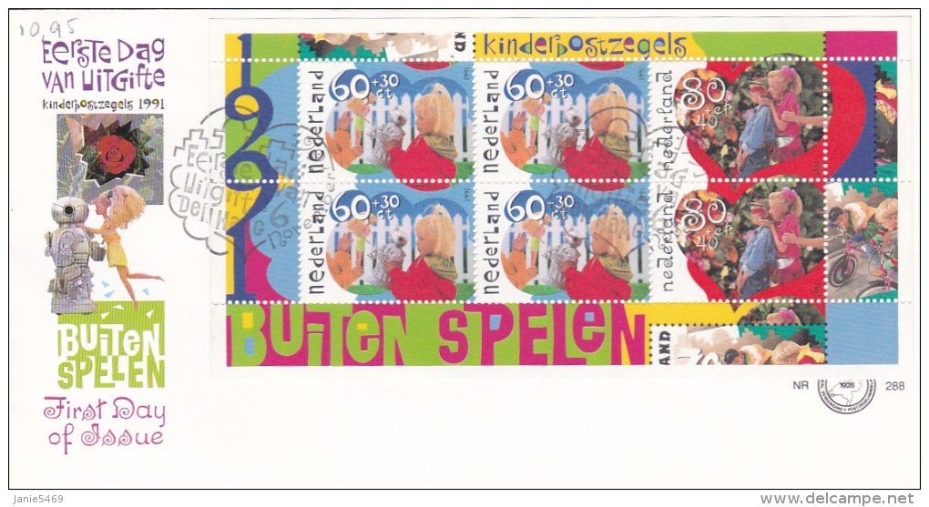 Netherlands 1991 Child Welfare Miniature Sheet FDC - FDC