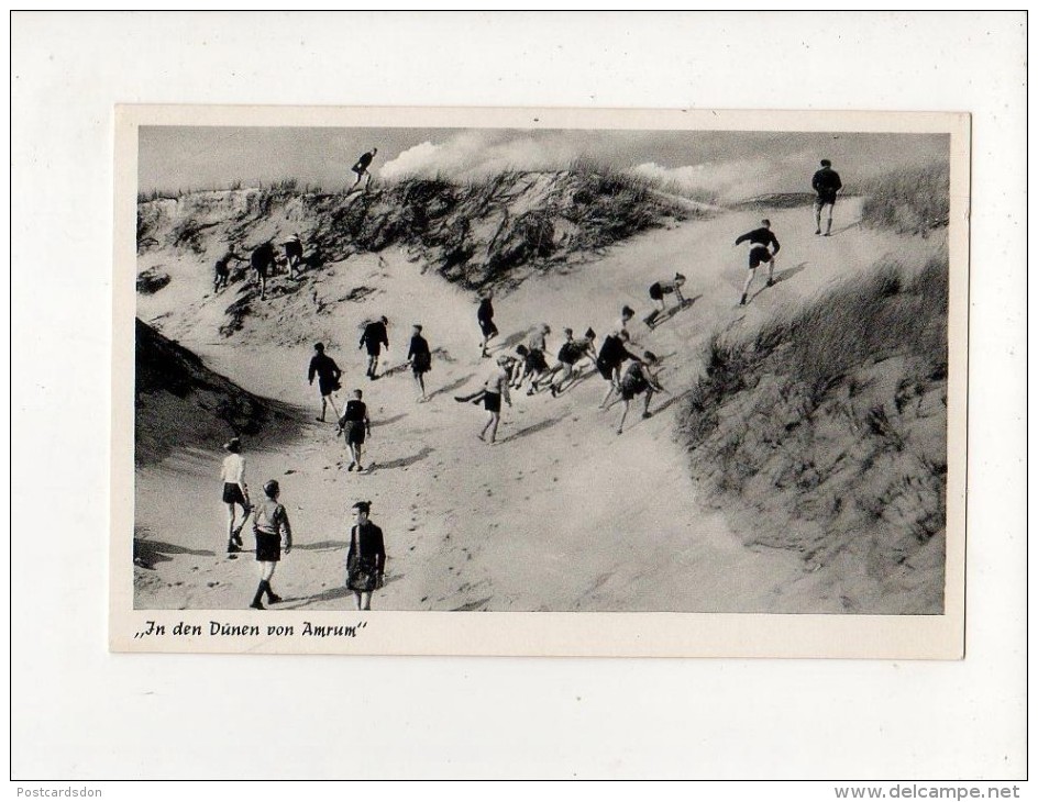 Nordsee - Insel AMRUN - Dünen - Old AK - Kinder - Rare! - Föhr