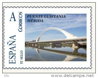 Spain 2014– España “Tu Sello”. Sello Personalizado Del Puente Lusitania De Mérida - Puentes