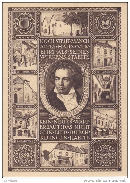 Pk Ludwig Van Beethoven Mehrbildkarte 1927 - Künstler