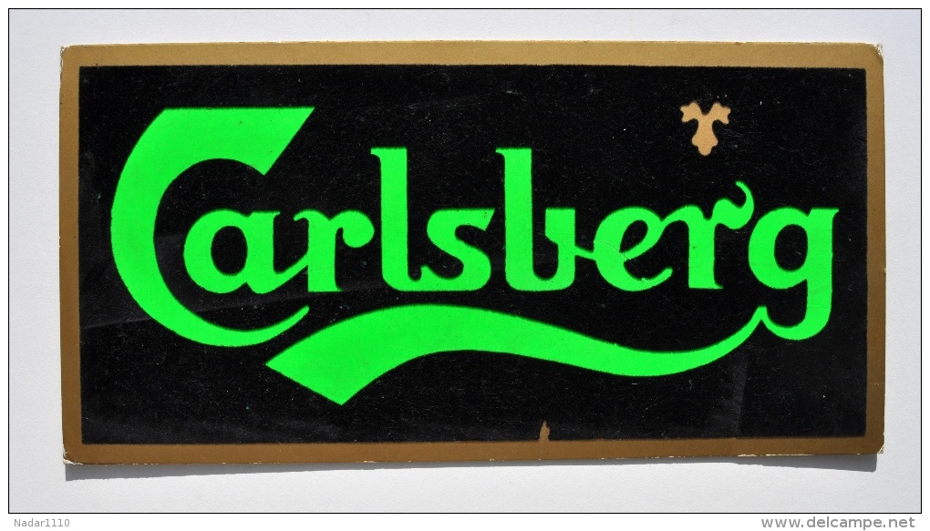 Bière CARLSBERG - Ancien Carton De Bistrot Partiellement En FEUTRINE Noire - Enseignes