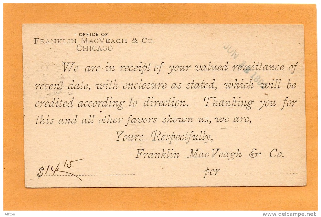 United States 1892 Card - ...-1900