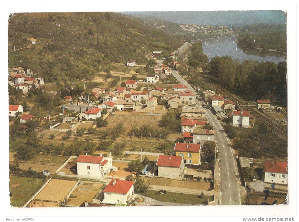 Ardèche - 07 - Arcoules Vue Aérienne La Gare La  Route Nationnale , Au Fond St Pierre De Boeuf - Sonstige & Ohne Zuordnung