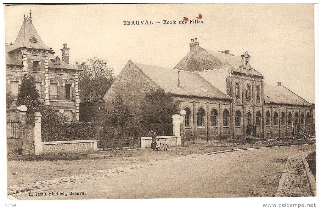 CPA - 80 -BEAUVAL - Ecole Des Filles - Beauval