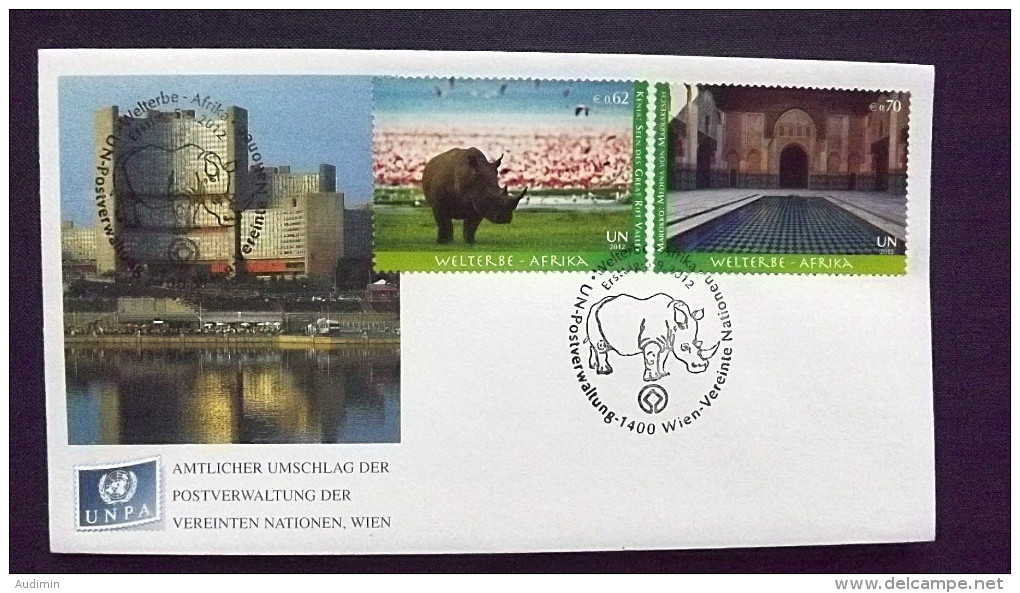 UNO-Wien 756/7 FDC, UNESCO-Welterbe: Afrika: Seen Des Great Rift Valley, Kenia, Medina Von Marrakesch, Marokko - FDC