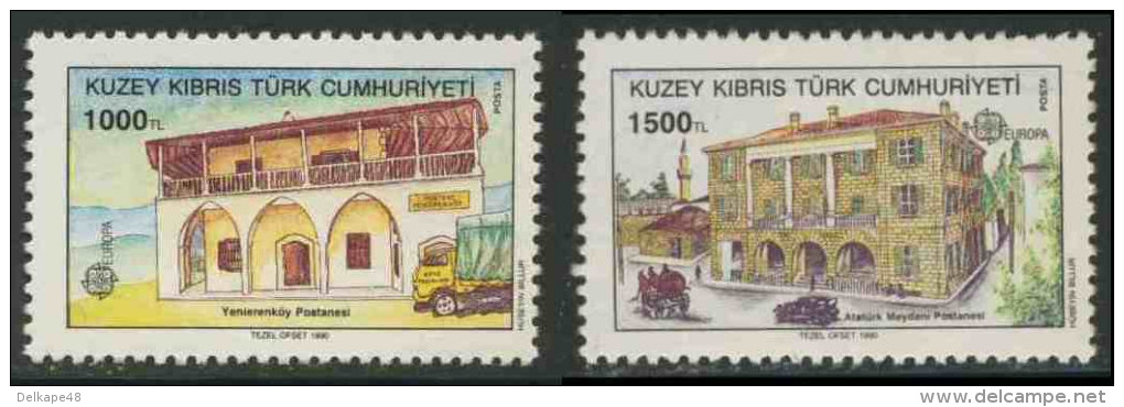 Cyprus Turkish Chypre Turque 1990 Mi 273 /4 ** Yenierenköy Post Office + Ataturk Meydani Post Office / Postamt - Post