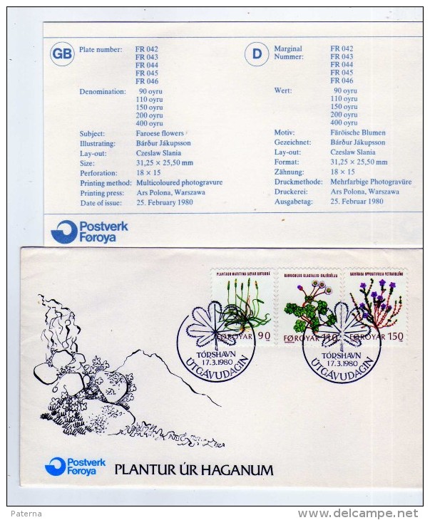 2554 Sobre Utgavudagin 1980, Foroyar  Plantas Medicinales - Plantas Medicinales