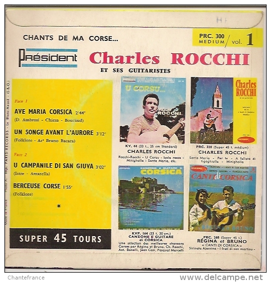 Charles Rocchi 45t. EP *ave Maria Corsica* - Autres - Musique Française