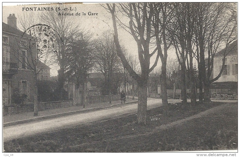 Saone Et Loire : Fontaines, Avenue De La Gare - Andere & Zonder Classificatie