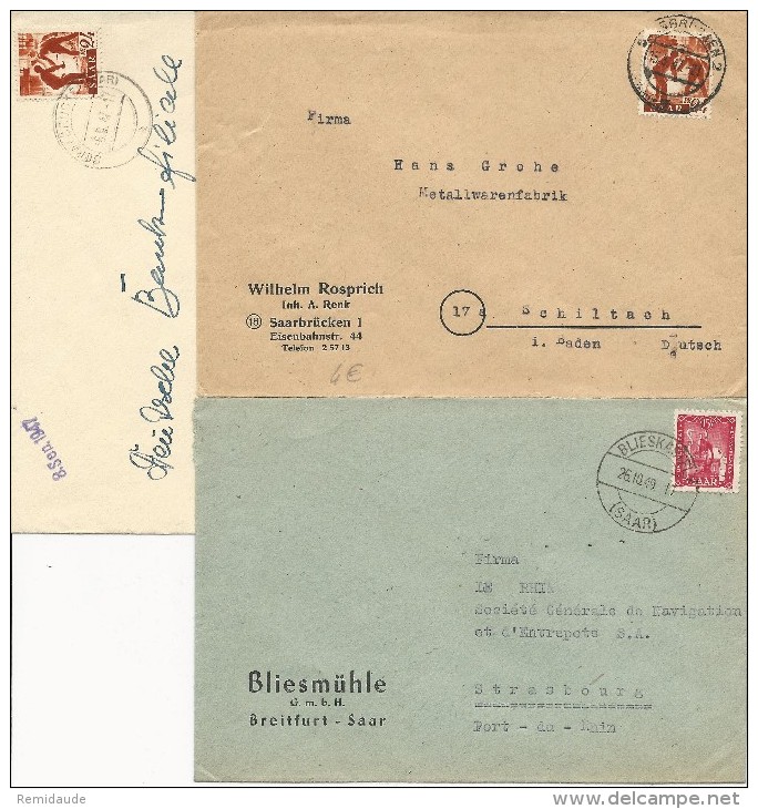 SAAR - ENSEMBLE De 16 ENVELOPPES De SARRE - Storia Postale