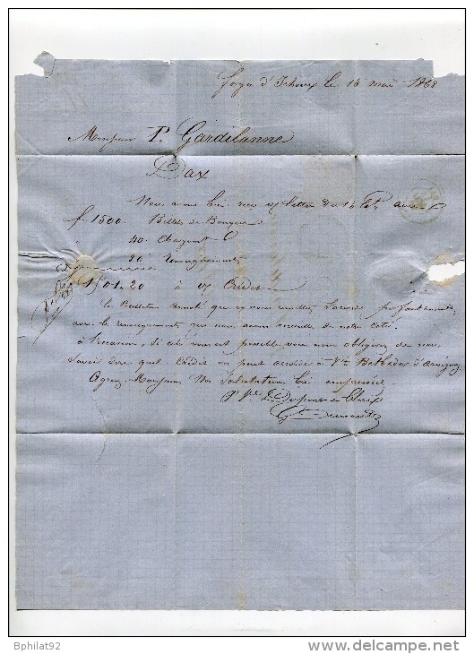 !!! CACHET PERLE D'YCHOUX (LANDES) SUR LETTRE DE 1868 - 1849-1876: Période Classique