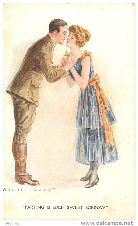 ILLUSTRATEUR ARCHIE GUNN   COUPLE    MILITAIRE   WW1 - Gunn