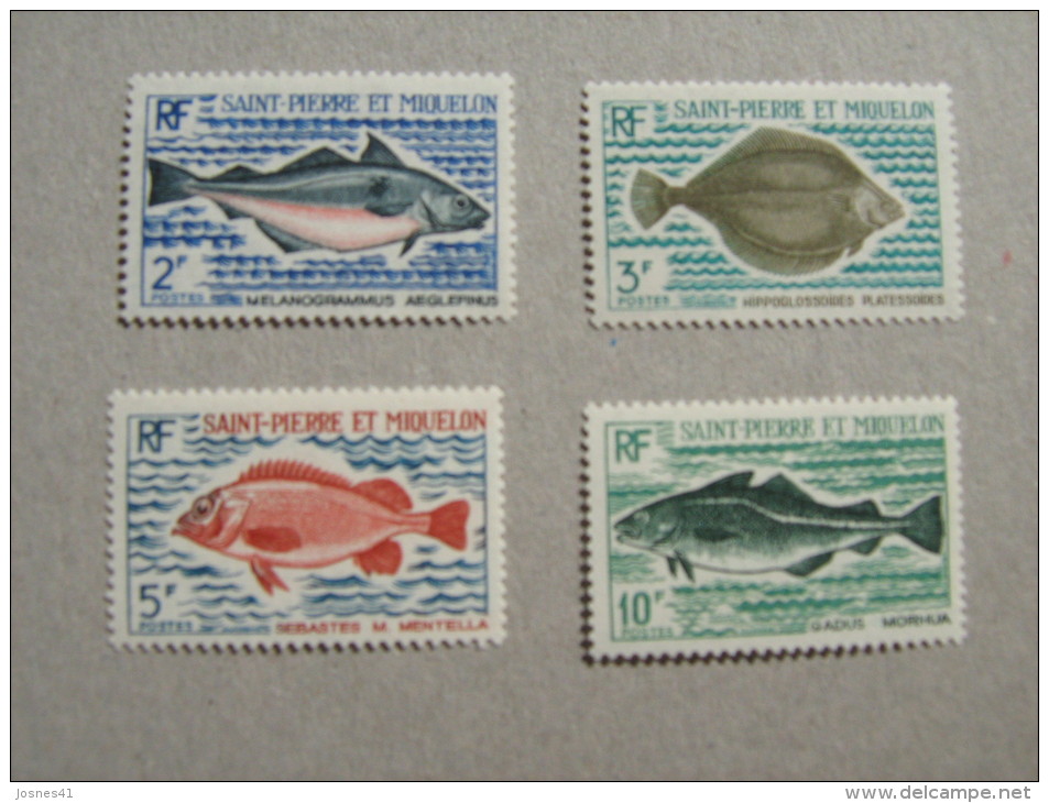 S P M  P 421/424 * *  SERIE POISSONS - Unused Stamps