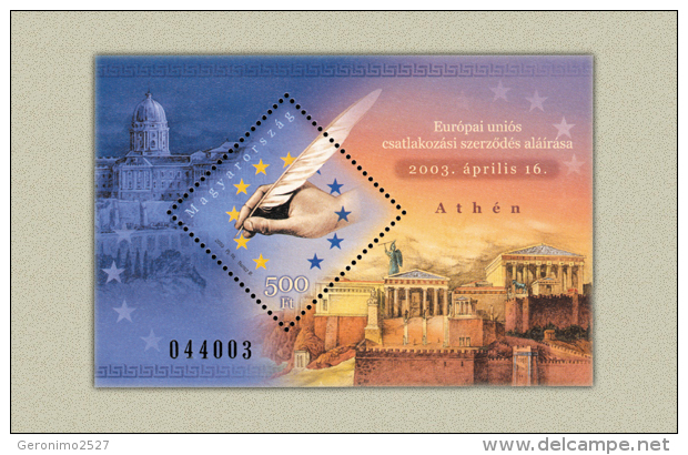 HUNGARY 2003 EVENTS The Signing Of EU CONTRACT - Fine S/S MNH - Ongebruikt