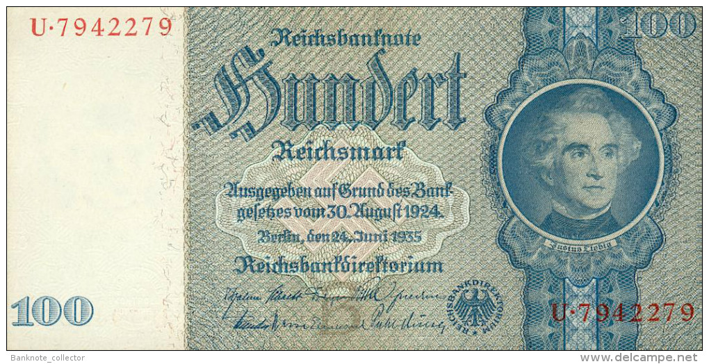 Deutschland, Germany - 100 Reichsmark, Ro. 176 B , ( Serie B/U ) 1936 - 1948 ! - 100 Reichsmark