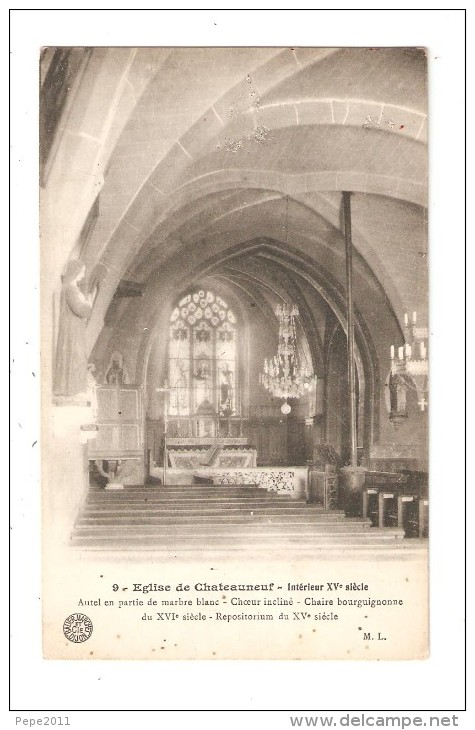 CPA : 21 - Chateauneuf : Intérieur XVème Siècle : Autel - Choeur - Chaire ...peu Commune - Ploumanac'h