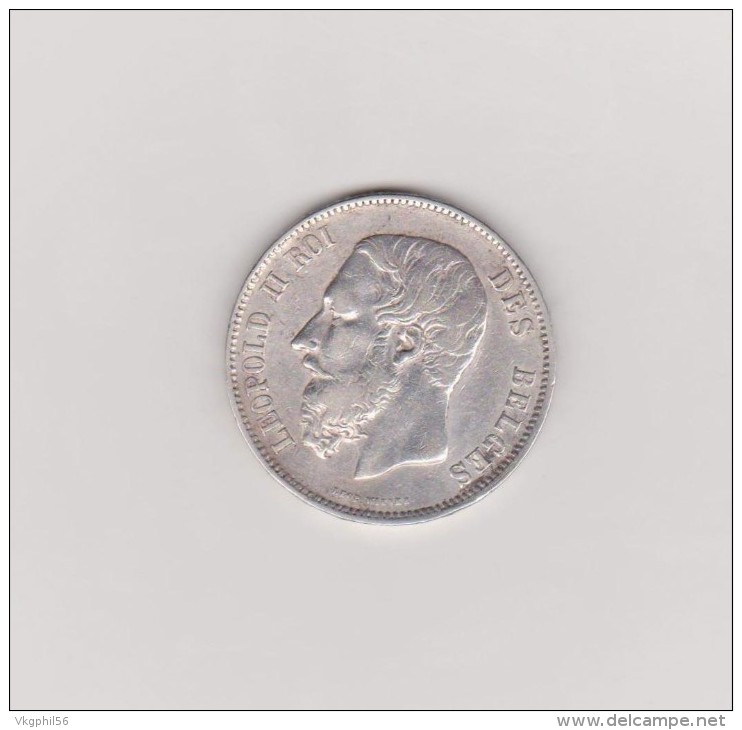 Pièce En Argent De 5Fr Léopold II.  Poids 24.95. Gr  En état TB, Voir Scans - 5 Francs