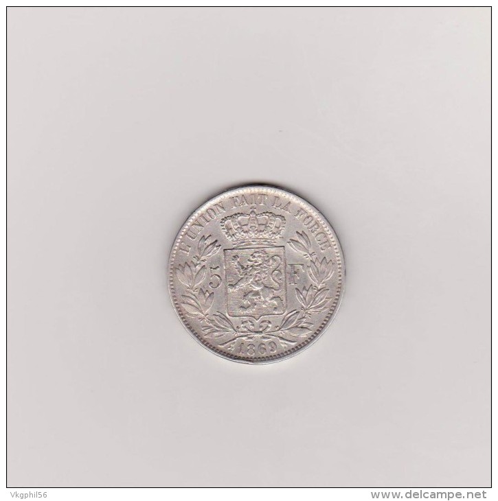 Pièce En Argent De 5Fr Léopold II.  Poids 24.95. Gr  En état TB, Voir Scans - 5 Frank