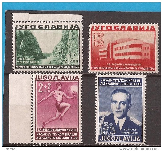 1938  358-61 MEDICINA  JUGOSLAVIJA JUGOSLAWIEN KINGDOM REGNO MAKEDONIJA SPORT KOENIG ALEXANDER  NEVER HINGED - Neufs