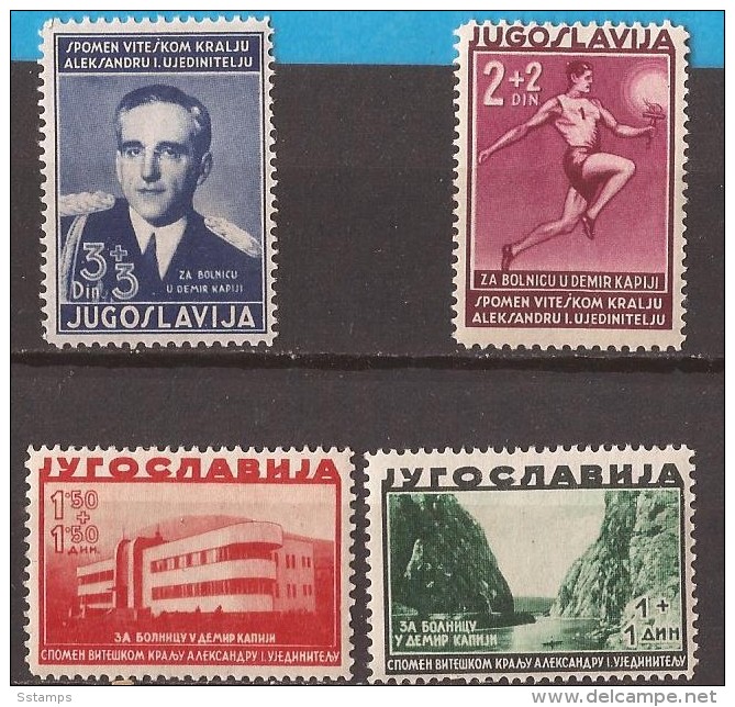 1938  358-61 MEDICINA  JUGOSLAVIJA JUGOSLAWIEN KINGDOM REGNO MAKEDONIJA SPORT KOENIG ALEXANDER  NEVER HINGED - Neufs