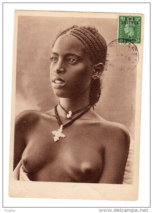 IO385   SENAFE' ERITREA - RAGAZZA CAFFA SENI NUDI, SEINS NUS - STAMP BMA ERITREA 1948 - Eritrea