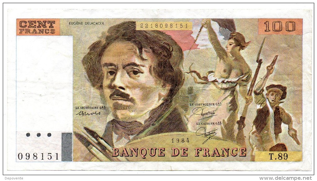 BILLET DE 100 FRANCS "DELACROIX" - 1984 - T.89 - 100 F 1978-1995 ''Delacroix''