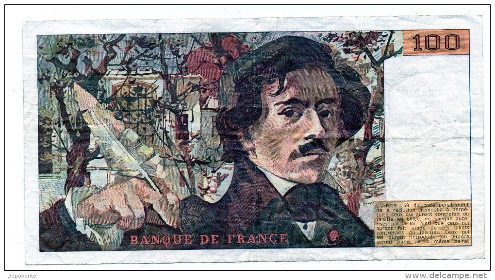 BILLET DE 100 FRANCS "DELACROIX" - 1984 - T.89 - 100 F 1978-1995 ''Delacroix''