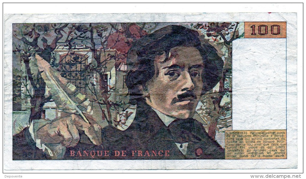 BILLET DE 100 FRANCS "DELACROIX" - 1987 - N.126 - 100 F 1978-1995 ''Delacroix''