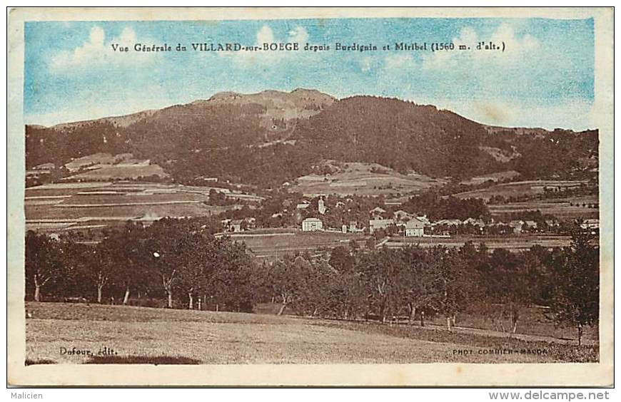 Haute Savoie - Ref- U 300 - Vue Generale De Villard Sur Boege Depuis Burdignia Et Miribel - Carte Bon Etat - - Andere & Zonder Classificatie