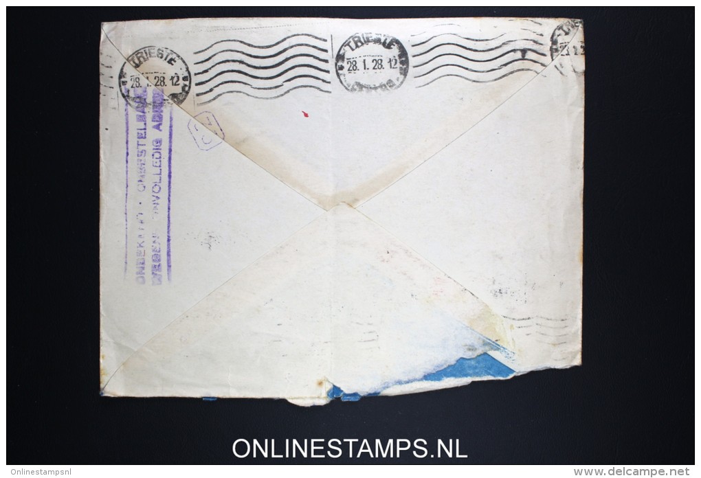 Italy: Registered Company Cover Trieste To Amsterdam / Bussemm , Holland 1928 Adresse Insuffisante Cancel - Storia Postale