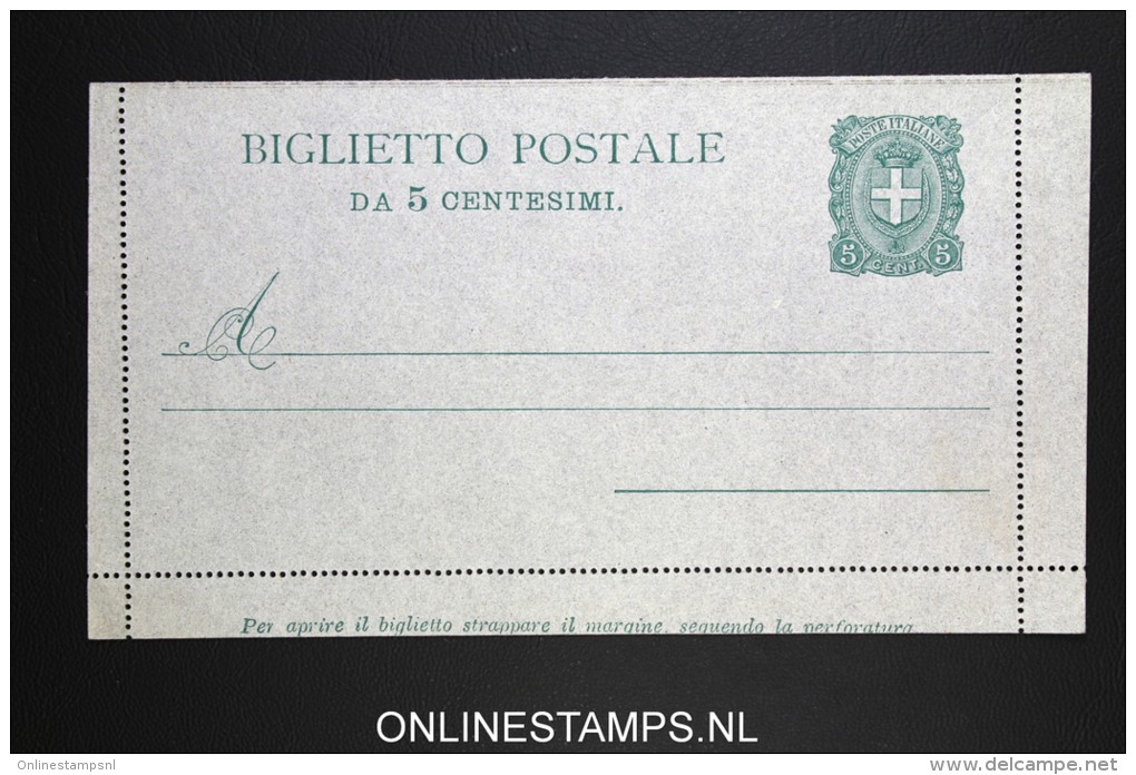 Italy: Biglietto Postale 5 C Not Used - Interi Postali