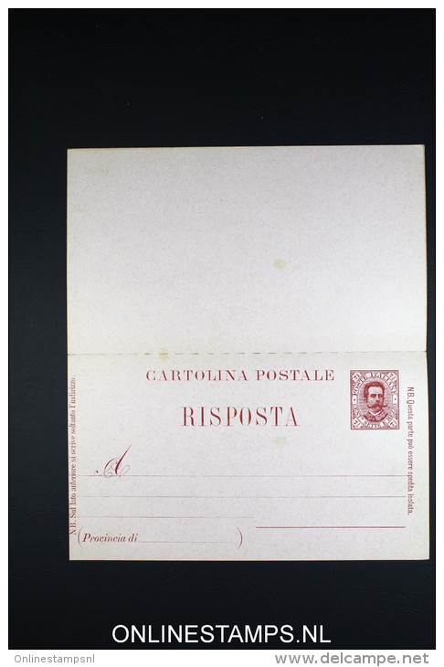 Italy: Cartolina Postale Con Risposta  Not Used  1891 - Postwaardestukken