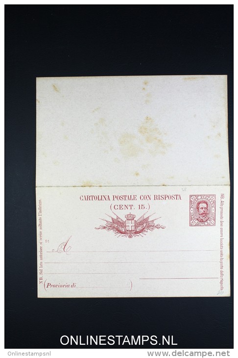 Italy: Cartolina Postale Con Risposta  Not Used  1891 - Ganzsachen