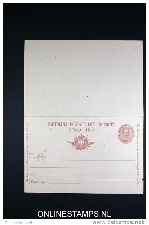 Italy: Cartolina Postal Con Risposta SA 29A  1897unused - Interi Postali