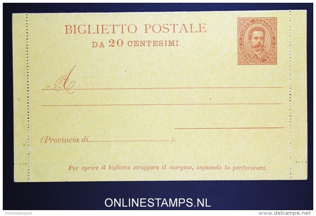 Italy: Biglietto Postale   SA 2 Unused - Entiers Postaux