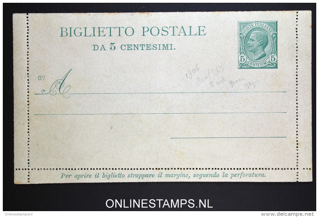 Italy: Biglietto  Postale K11 Unused - Interi Postali