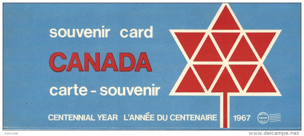 CANADA 1967 CENTENNIAL 2 SOUVENIR CARDS WITH MINT STAMPS  VALUE US $ 11.00 - HerdenkingsOmslagen