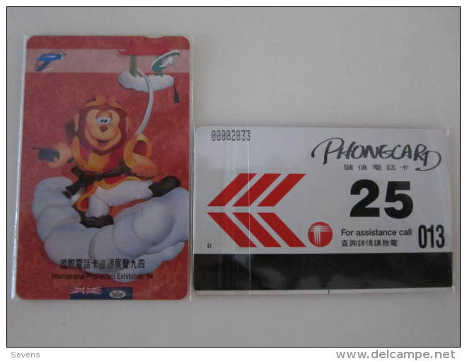 Autelca Magnetic Phonecard,International Phonecard Exhibition ´94,Chinese Zodiac--Monkey,mint - Hong Kong