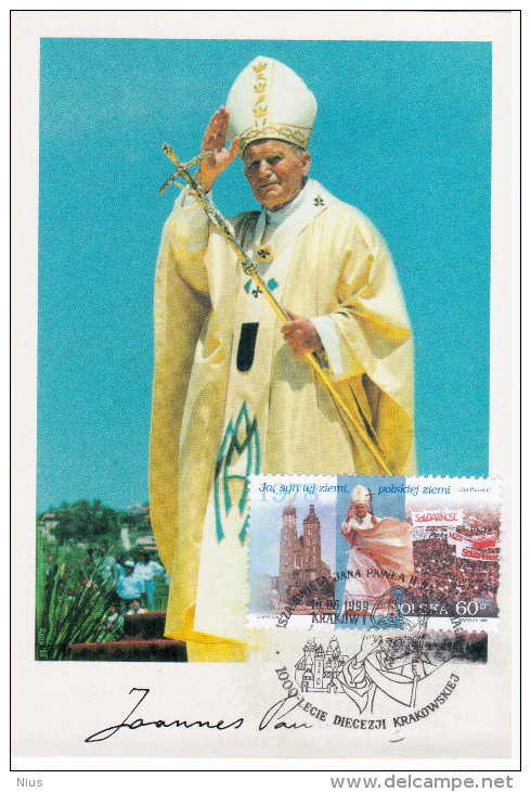 Poland 1999 Krakow, Giovanni Paolo II John Paul II Pope Popes Jan Pawel II - Cartes Maximum