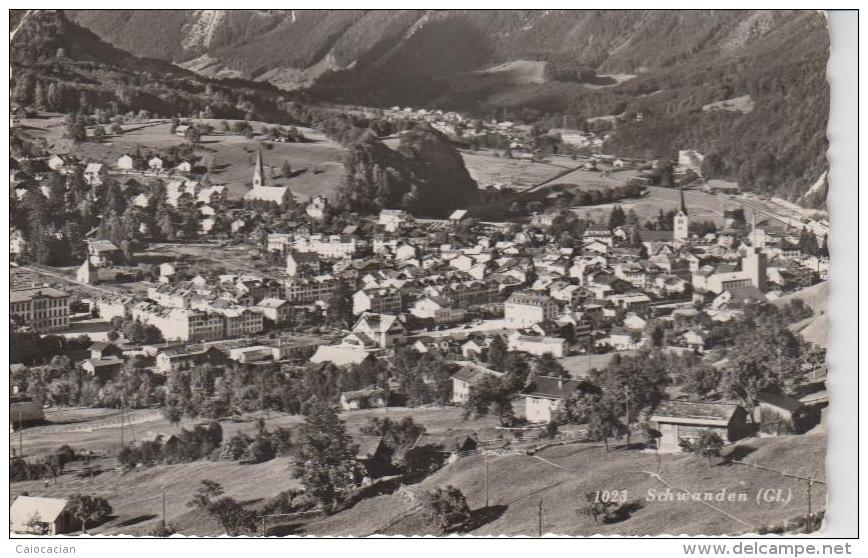 SCHWANDEN 1960 DORFANSICHT VOGELSCHAU - Schwanden