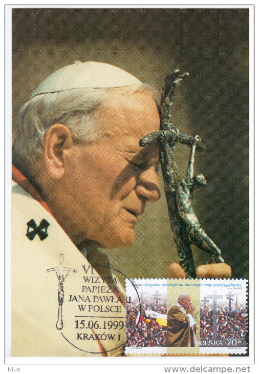 Poland 1999 Krakow, Giovanni Paolo II John Paul II Pope Popes Jan Pawel II - Maximumkaarten