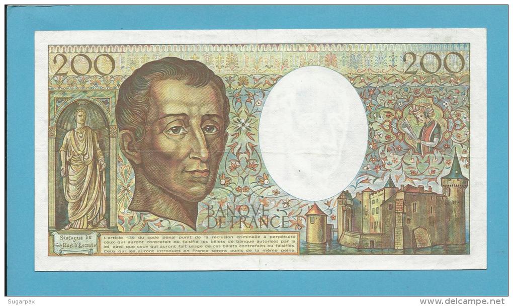 FRANCE - 200 Francs - 1983 - P 155.a -  Série E. 020 - Montesquieu - Sign: P. A. Strohl, J. J. Tronche, B. Dentaud - 200 F 1981-1994 ''Montesquieu''