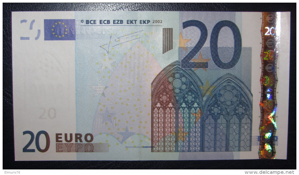 20 EURO J019C3 Italy Trichet Serie S Perfect UNC - 20 Euro