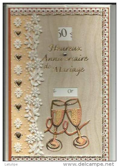 Carte A Systeme Depliante G  Format   Avec Enveloppe Neuve Sous Plastic De Heureux Anntversaire De Mariage - Mechanical