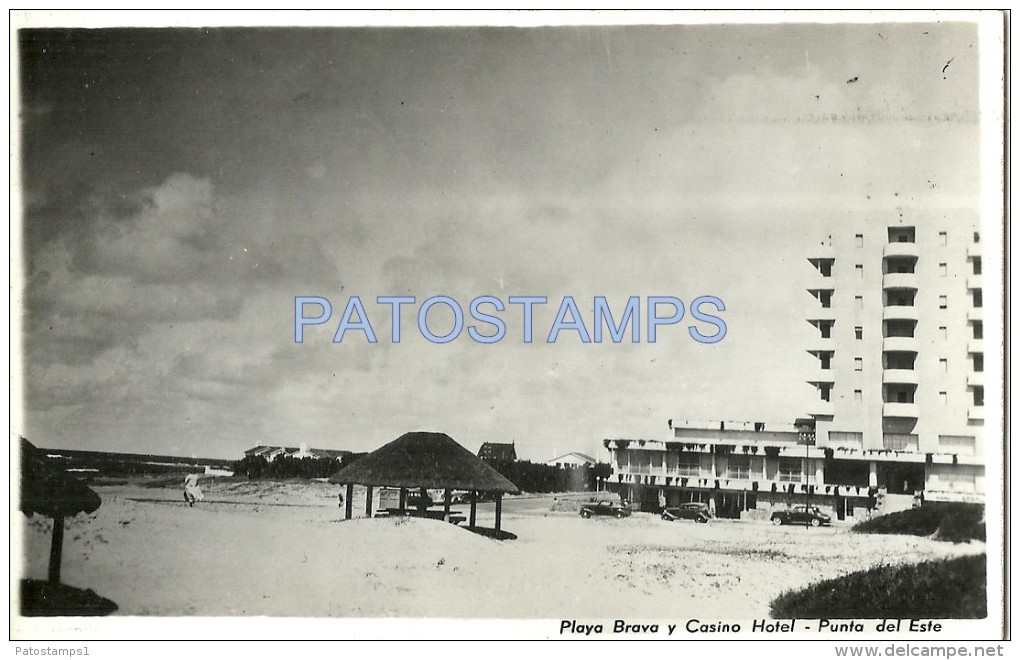 3536 URUGUAY PUNTA DEL ESTE MALDONADO BEACH PLAYA BRAVA Y CASNIO HOTEL POSTAL POSTCARD - Uruguay