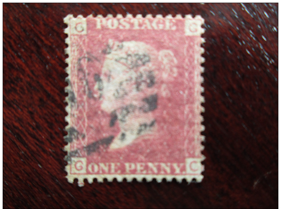 Great Britain 1858-79 ONE PENNY ROSE-RED USED Letters CG - GC Of Plate 118. - Gebraucht