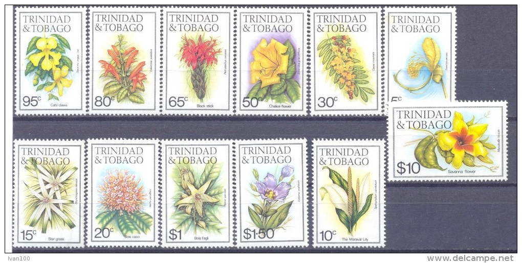 1963. Trinidad & Tobago, Flowers, 12v, Mint/** - Trinidad & Tobago (1962-...)